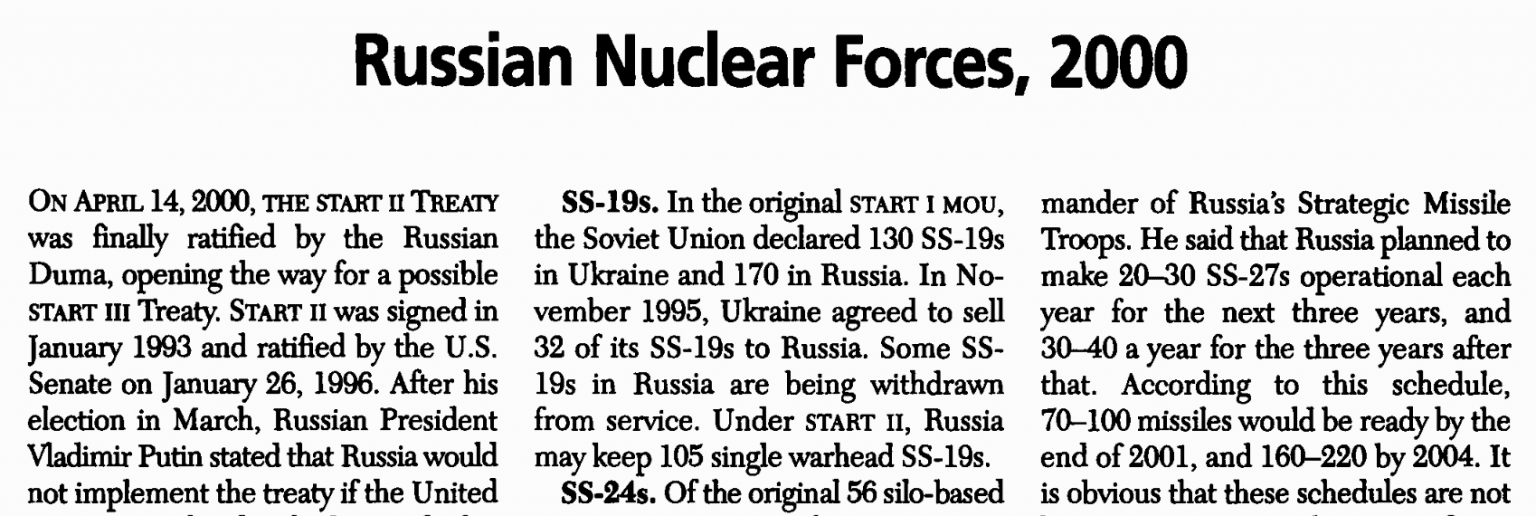 Russian Nuclear Forces, 2000 - Bulletin Of The Atomic Scientists