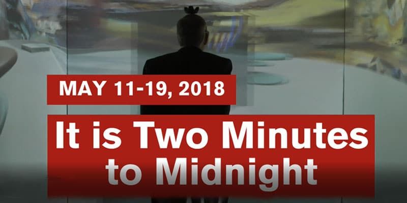 It is two minutes to midnight at Weinberg/Newton Gallery