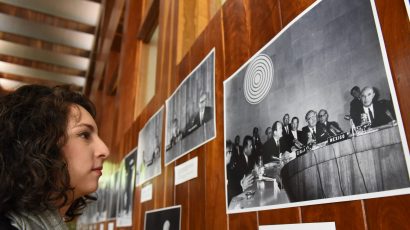 Historical photos displayed at an international seminar to commemorate the 50th anniversary of the Treaty of Tlatelolco