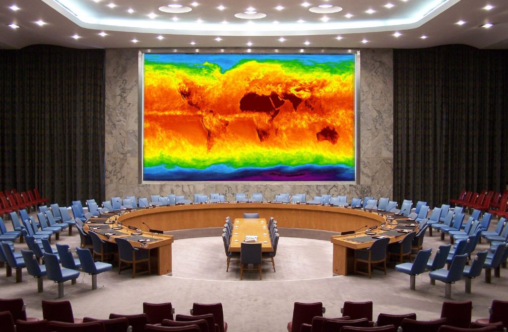 United Nations security council climate change map