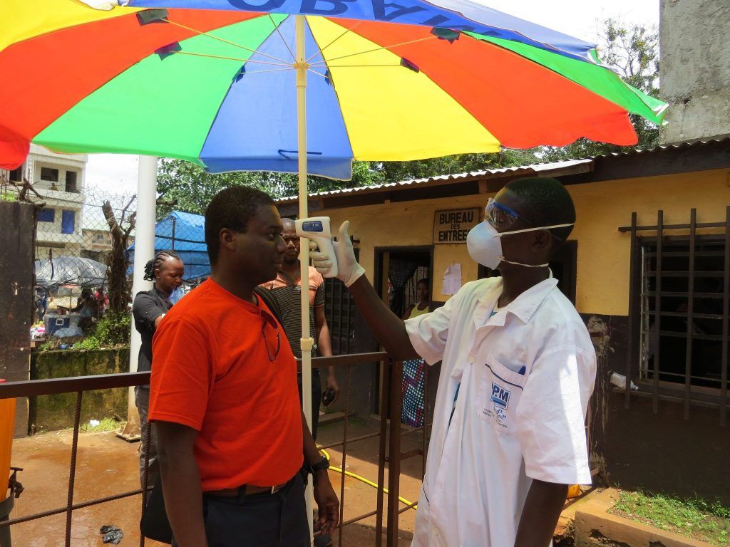 Ebola screening in Guinea in 2014.