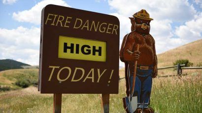 Smokey the Bear Fire Danger Warning Sign
