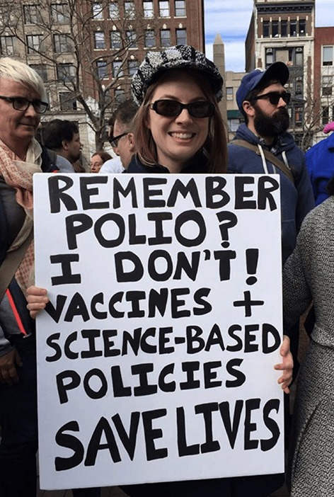 Scientists march at a pro-science rally