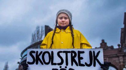 Greta Thunberg, 15. Photograph: Hanna Franzen/EPA