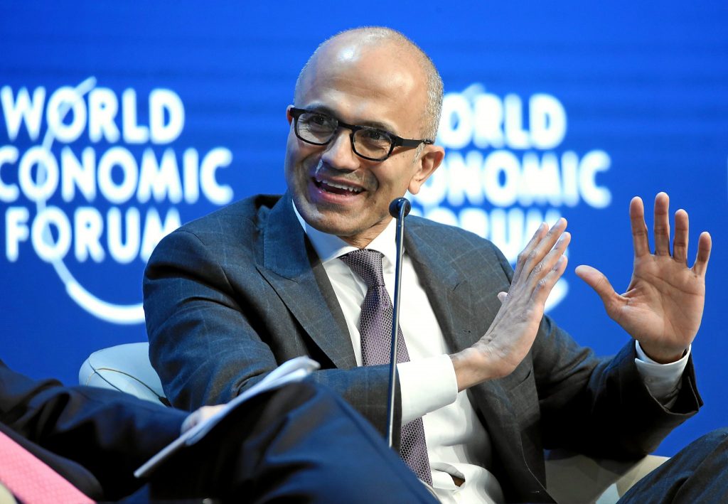 Microsoft CEO Satya Nadella. Credit: World Economic Forum / swiss-image.ch / Valeriano DiDomenico CC BY-NC-SA 2.0.