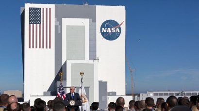 During a visit to the Kennedy Space Center last month, Vice President Mike Pence said the administration is working with Congress to turn the US Space Command into a Space Force—the nation’s sixth branch of the armed forces. Credit: NASA/Twitter