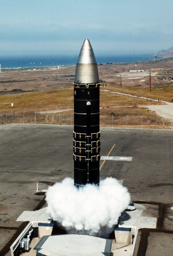 A missile launch. Credit: US Air Force via Wikimedia Commons.
