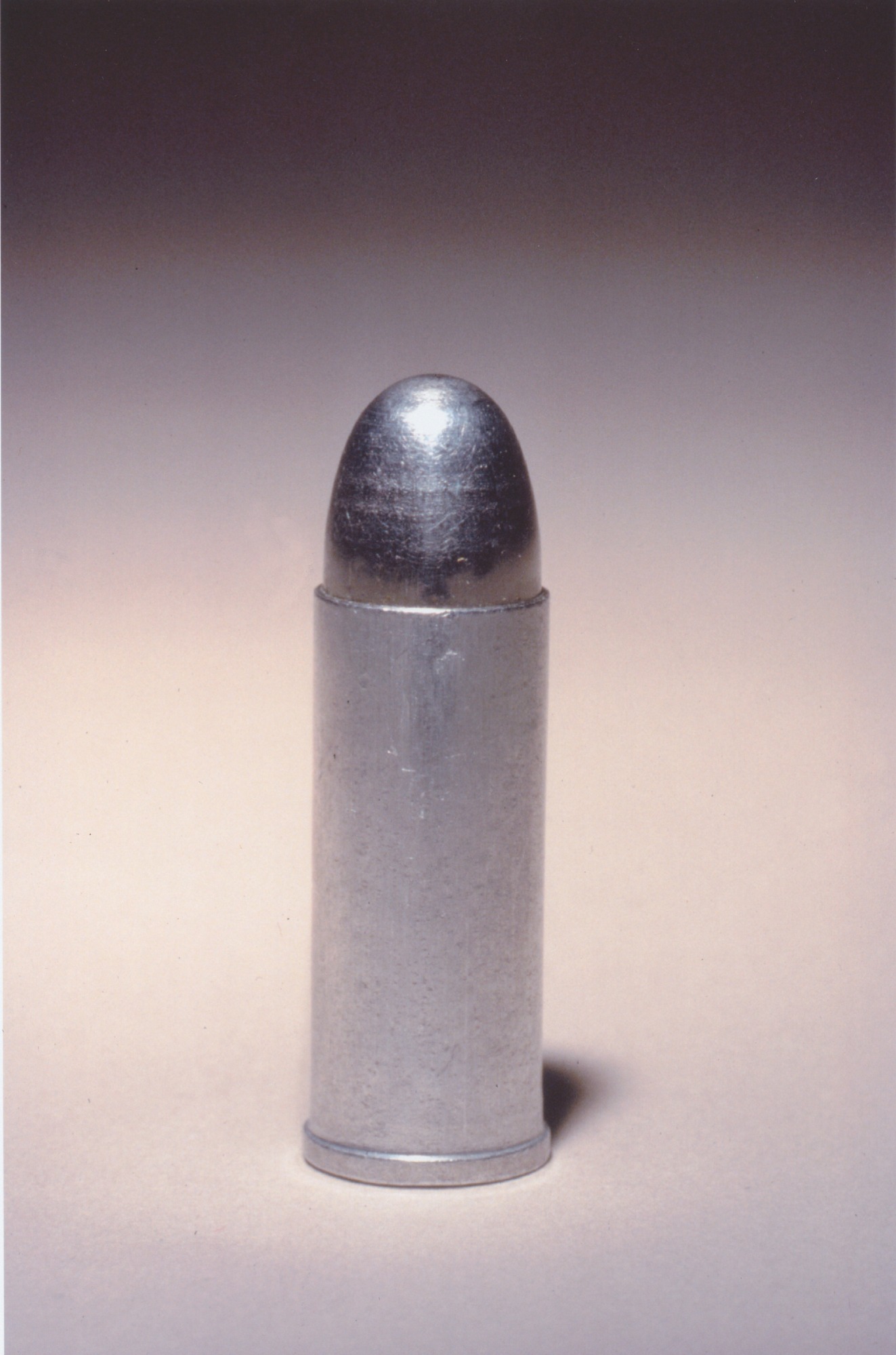 This “silver” bullet, used as a prop on the television series The Lone Ranger, is actually made from aluminum. Credit: National Museum of American History.