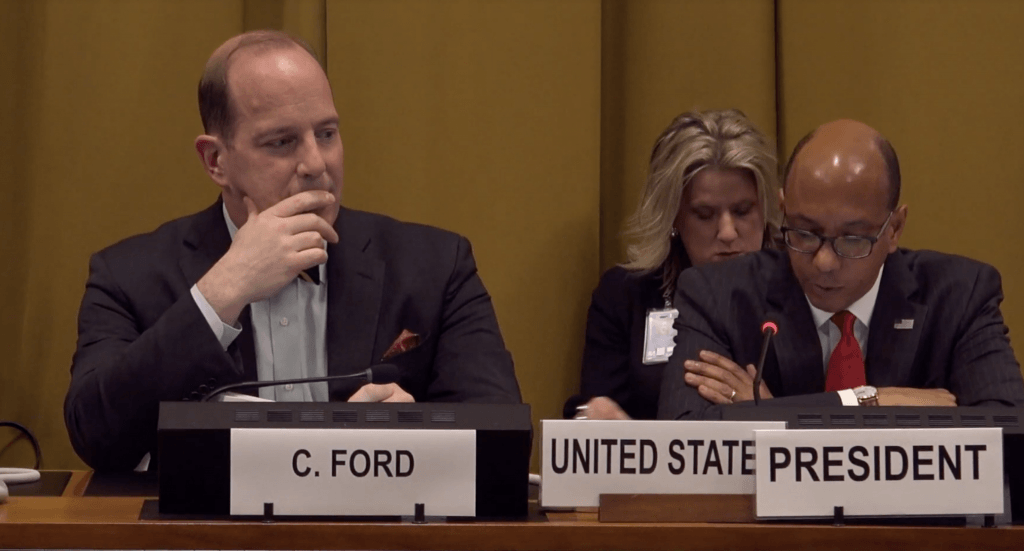 US Assistant Secretary of State for International Security and Non-proliferation Christopher A. Ford at the Conference on Disarmament.