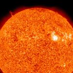 plasma swirls on orange sun
