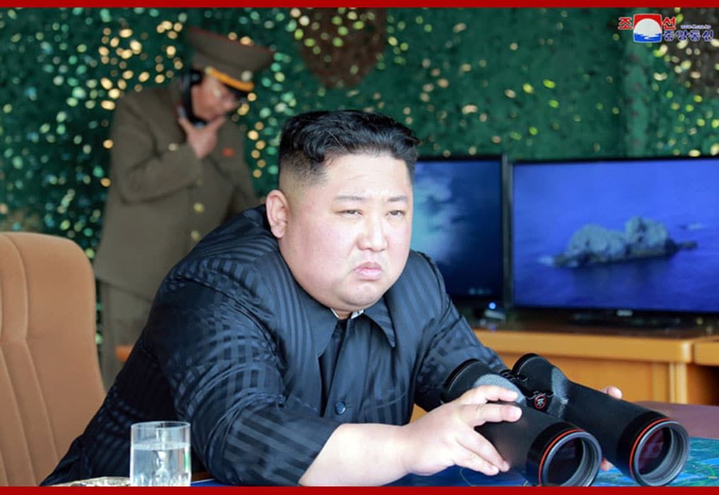 North Korean Chairman Kim Jong-un oversees a "strike drill." Photo credit: KCNA