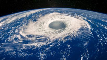 eye of hurricane seen from space