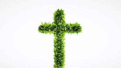 cross made of grass