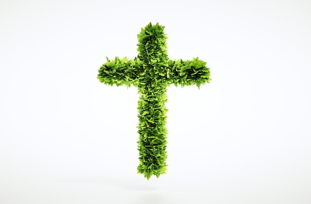 cross made of grass