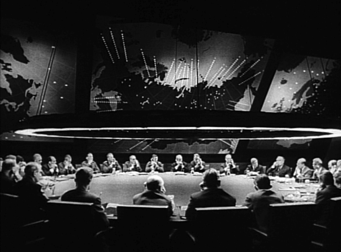 The "Doomsday Machine" in the movie Dr. Strangelove shares some similarities with a system the Soviet Union actually set up. Photo via Wikimedia Commons. Public Domain. 