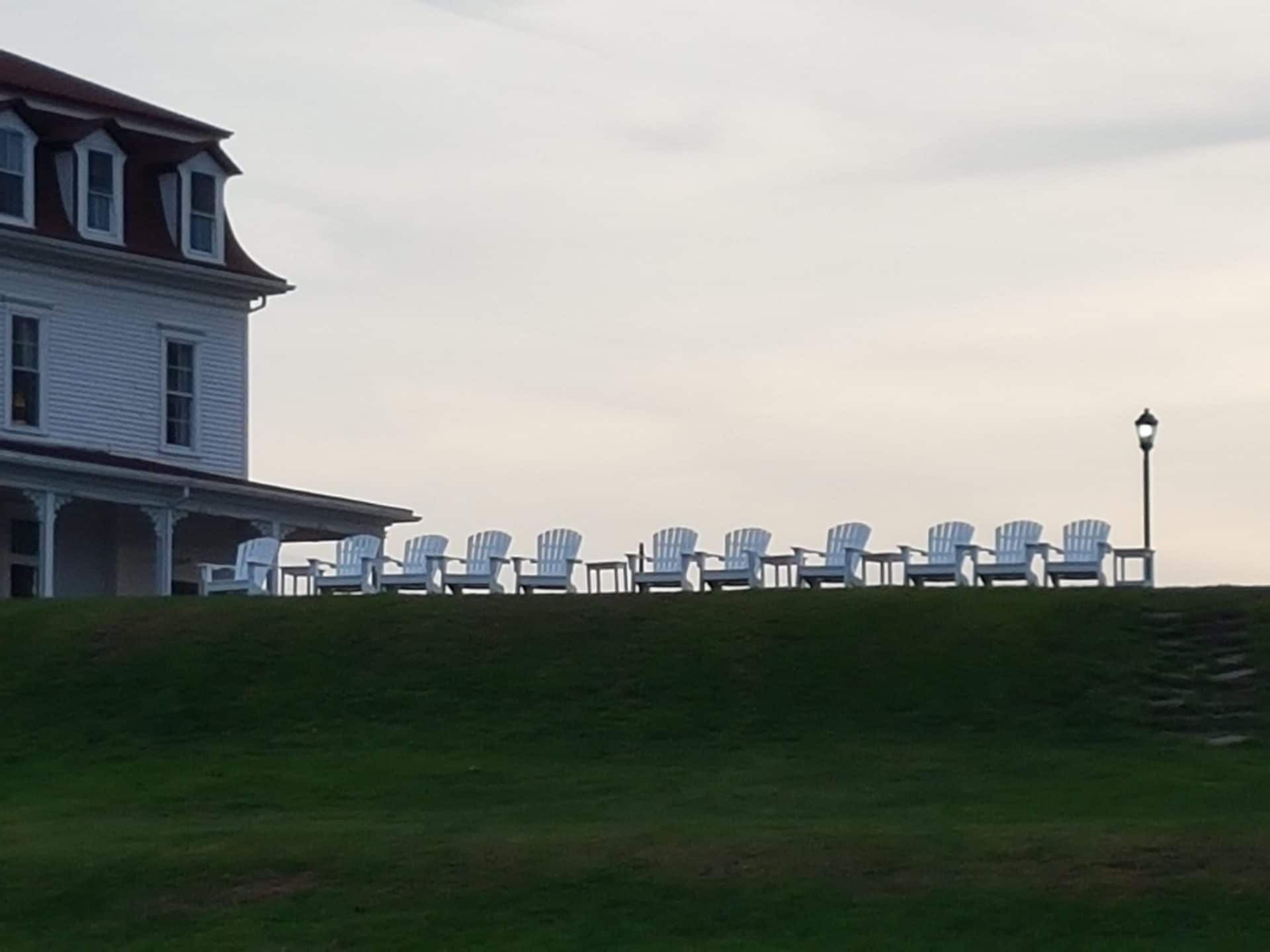 Adirondack chairs facing the sea at the Spring House hotel, in continuous operation since 1855. At times, walking around the island in the off-season felt like stepping into an Edward Hopper painting. Photo courtesy of Dan Drollette Jr.