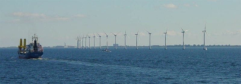 Middelgrunden offshore wind park, outside Copenhagen. Image courtesy Wikimedia, under Creative Commons License.