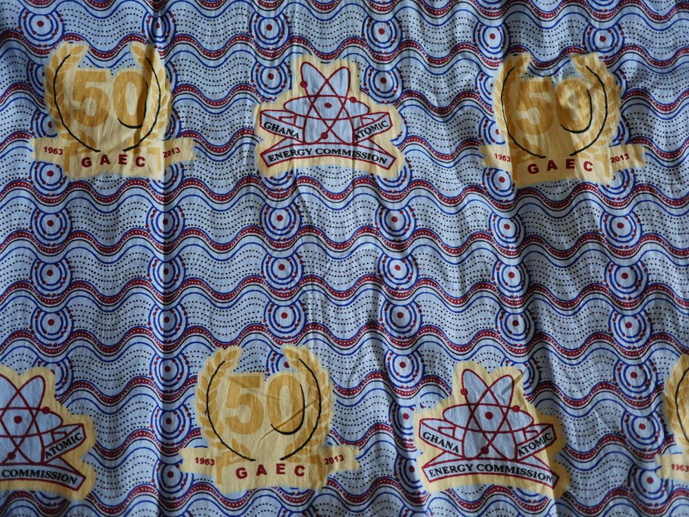 Commemorative cloth for the 50th anniversary of the Ghana Atomic Energy Commission