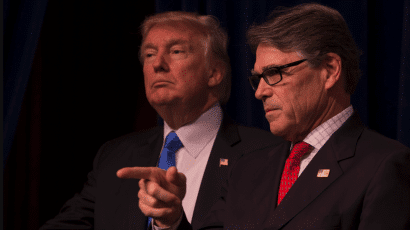 Energy Secretary Rick Perry with President Donald Trump.