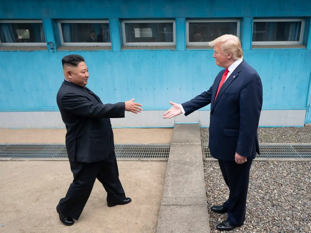 Donald Trump meets Kim Jong-un at the Korean Demilitarized Zone