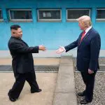 Donald Trump meets Kim Jong-un at the Korean Demilitarized Zone