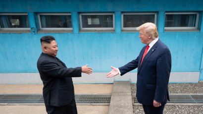 Donald Trump meets Kim Jong-un at the Korean Demilitarized Zone