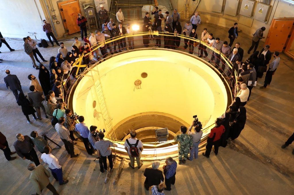 Members of the press visit the Arak reactor.