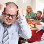 tearing hair out at meal with climate change-denier