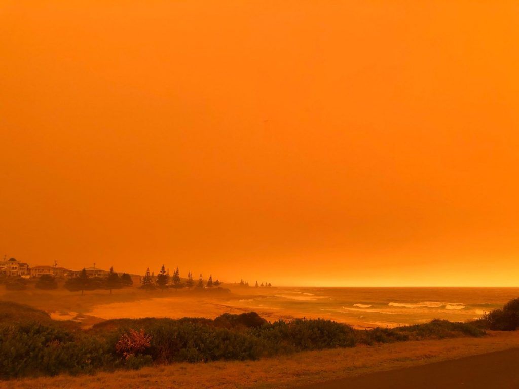 Dalmeny Beach, during bushfires