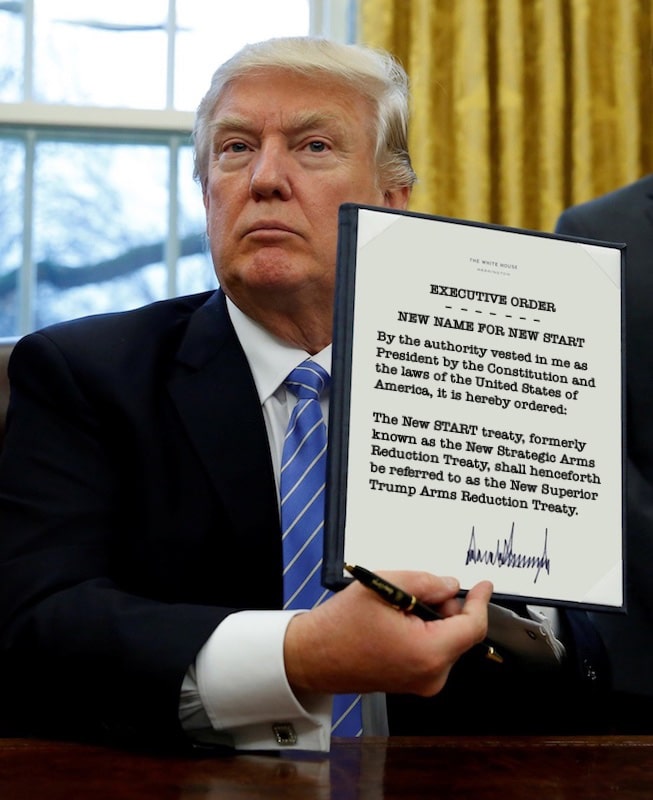 Trump signed New START photoshop
