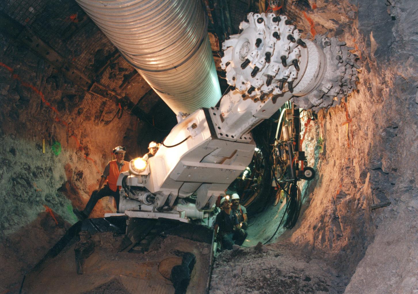 Underground excavation at Yucca Mountain for scientific testing