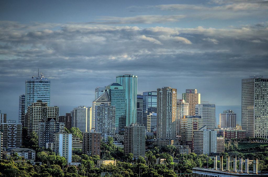 Edmonton, Alberta skyline at dusk
