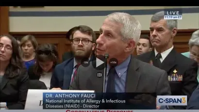 Anthony Fauci testifying about coronavirus