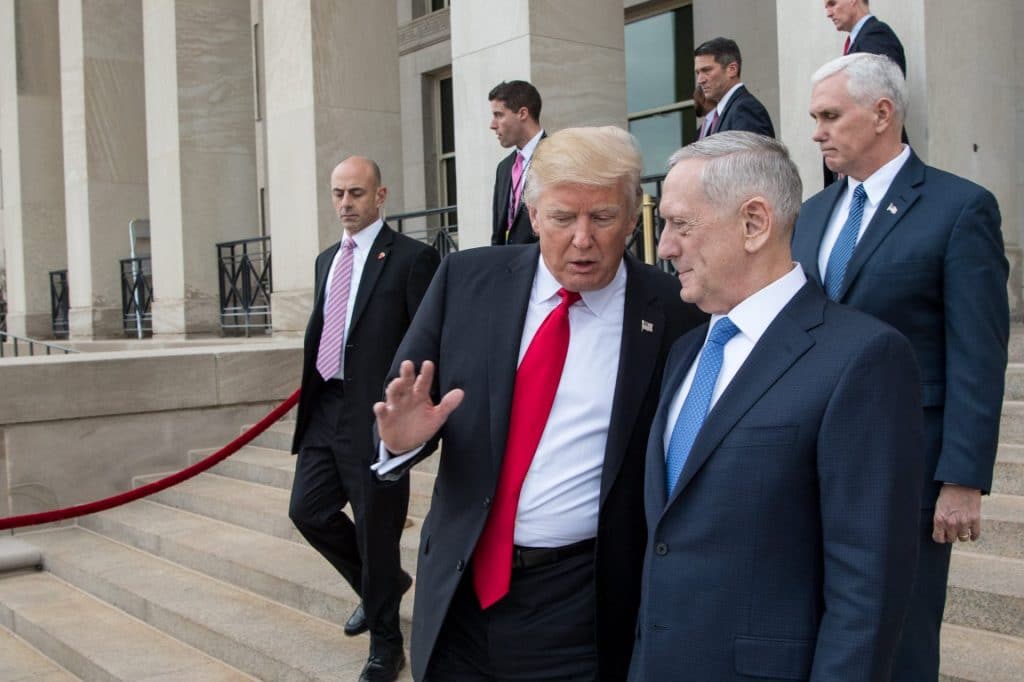 US President Donald Trump with his first Secretary of Defense, James Mattis, in 2017