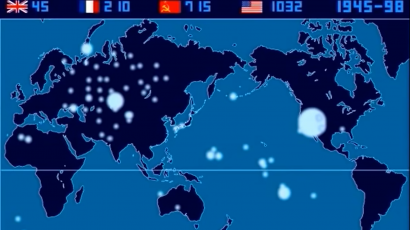 Nuclear test time-lapse map
