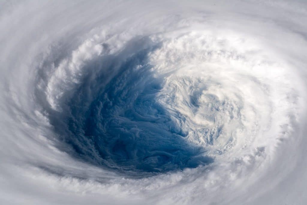 typhoon as seen from space station