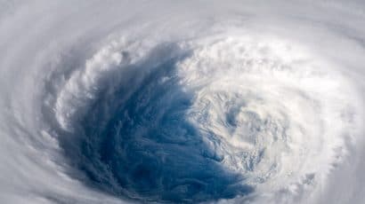 typhoon as seen from space station
