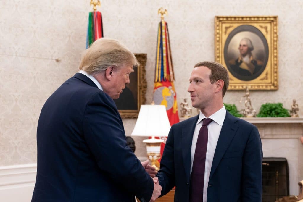 Donald Trump meets with Mark Zuckerberg.