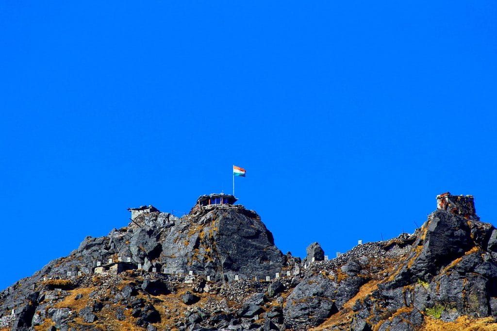 An Indian border outpost at Nathu La, in Sikkim.
