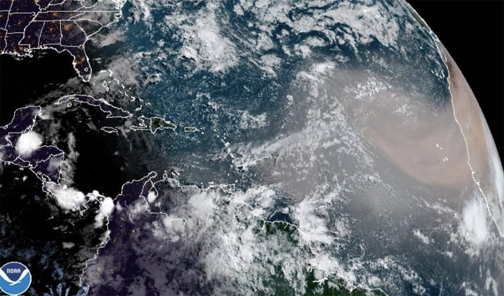 dust cloud seen from space satellite