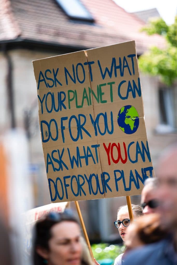 climate change protest sign