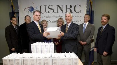 Energy Department representatives presented Yucca Mountain license application to the NRC on June 3, 2008.
