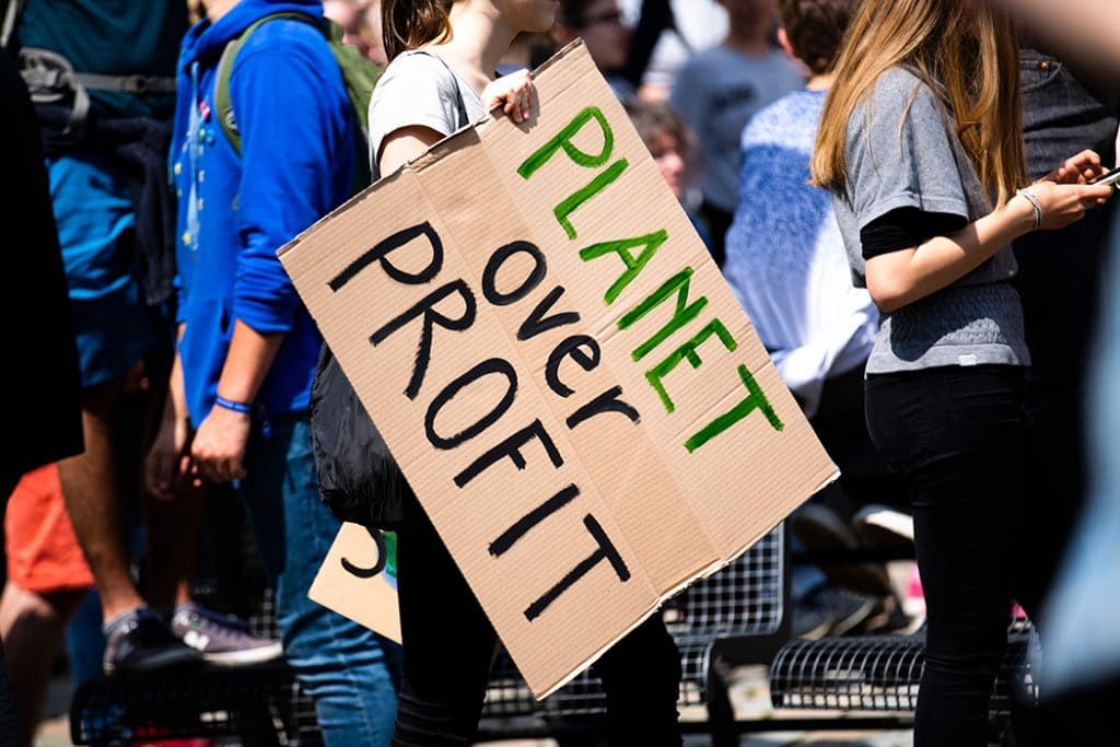 climate activist protest sign