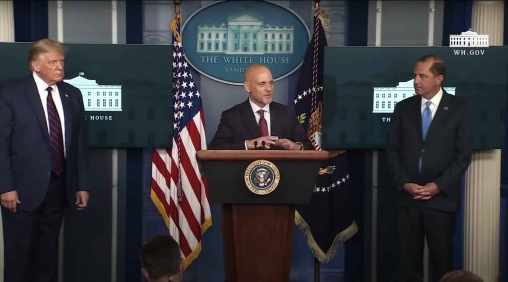 A White House press conference on convalescent plasma.