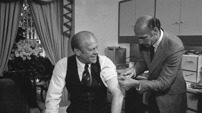 Gerald Ford receives a swine flu vaccination.