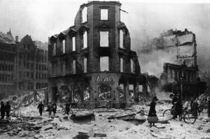 aftermath of firebombing of Hamburg Germany 1943
