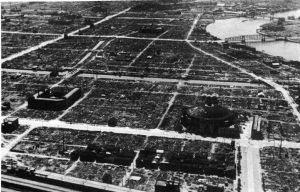 Tokyo flattened by firebombing 1945