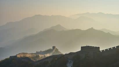 Great Wall of China, partial silhouette