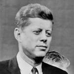 B/W photo of John F Kennedy from 1960 television debate