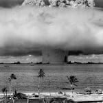 wide panoramic view of Bikini atom bomb test